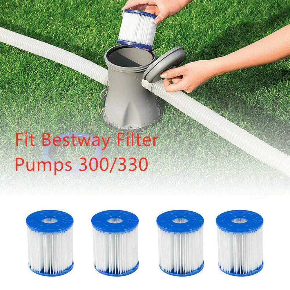 

2/4/8pcs Swimming Pool Filter Cartridge Replacement for Bestway Filter Pumps 300/330 Water Filter Cartridge Pump Replacement Kit