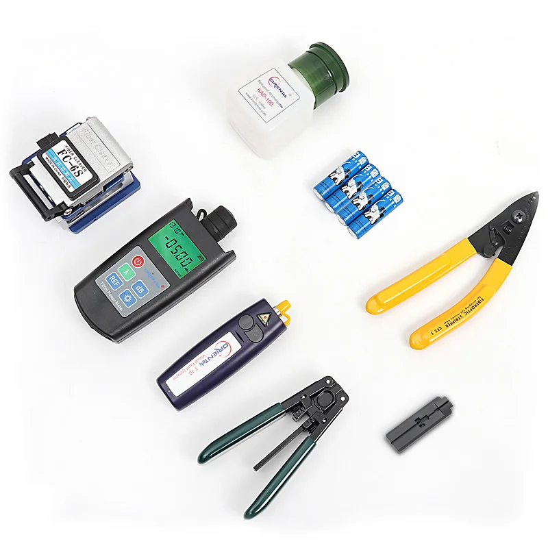 10 pcs Fiber Optic FTTH Tool Kit with Power meter