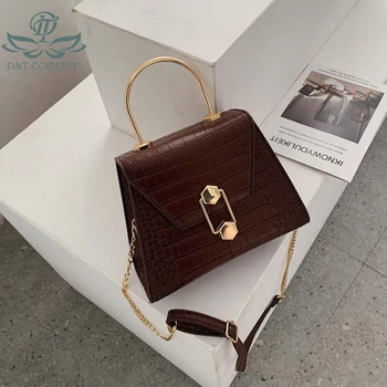 

2020 New Fashion Little Shoulder Bag Women Snake Skin Pattern PU Material Metal Hasp Zipper Luxury Casual Office Shoulder Bag