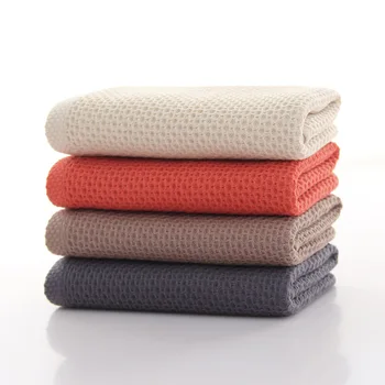 

Absorbent Japanese Style Bathroom Accessories Cotton Soft Solid Color Towel Waffle Towel Honeycomb Technology 1Pcs 72*32CM