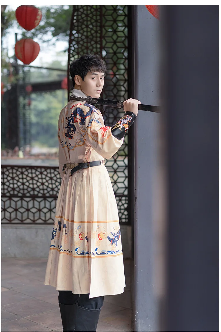Для мужчин Hanfu взрослых традиционная китайская одежда народный танец древний костюм сценическое представление династии Тан мин Jinyiwei DNV12447