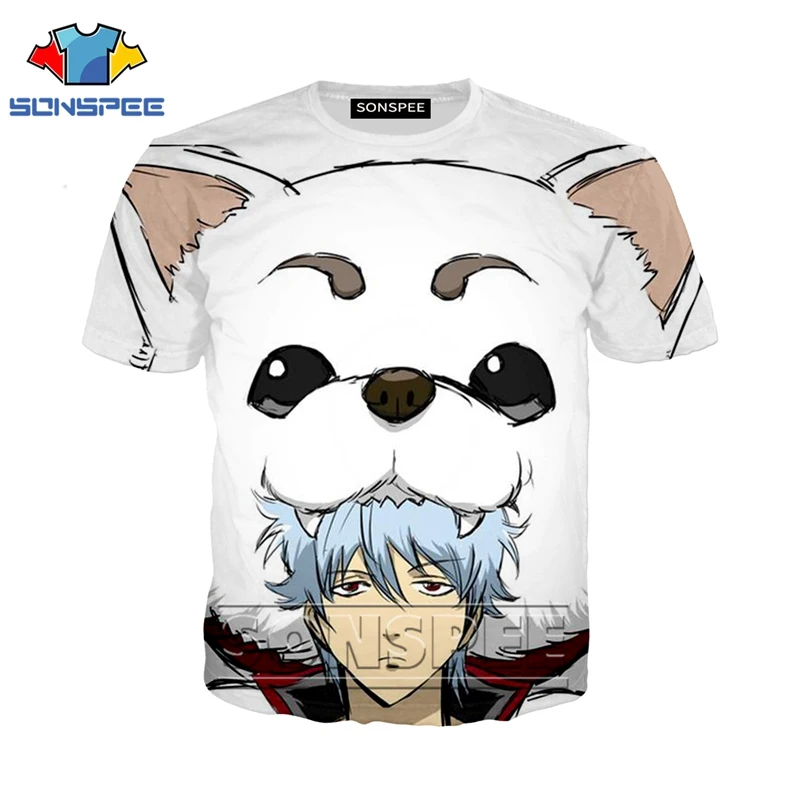 

Anime 3d print t shirt Men Women logo Gintama cartoon fashion t-shirt kids Harajuku top 2019 tee Funny shirts homme tshirt A19