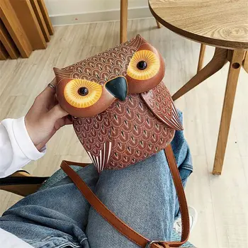 

Cute Owl Cartoon PU Leather Handbag Casual Satchel School Purse Shoulder Bag Crossbody M5TE