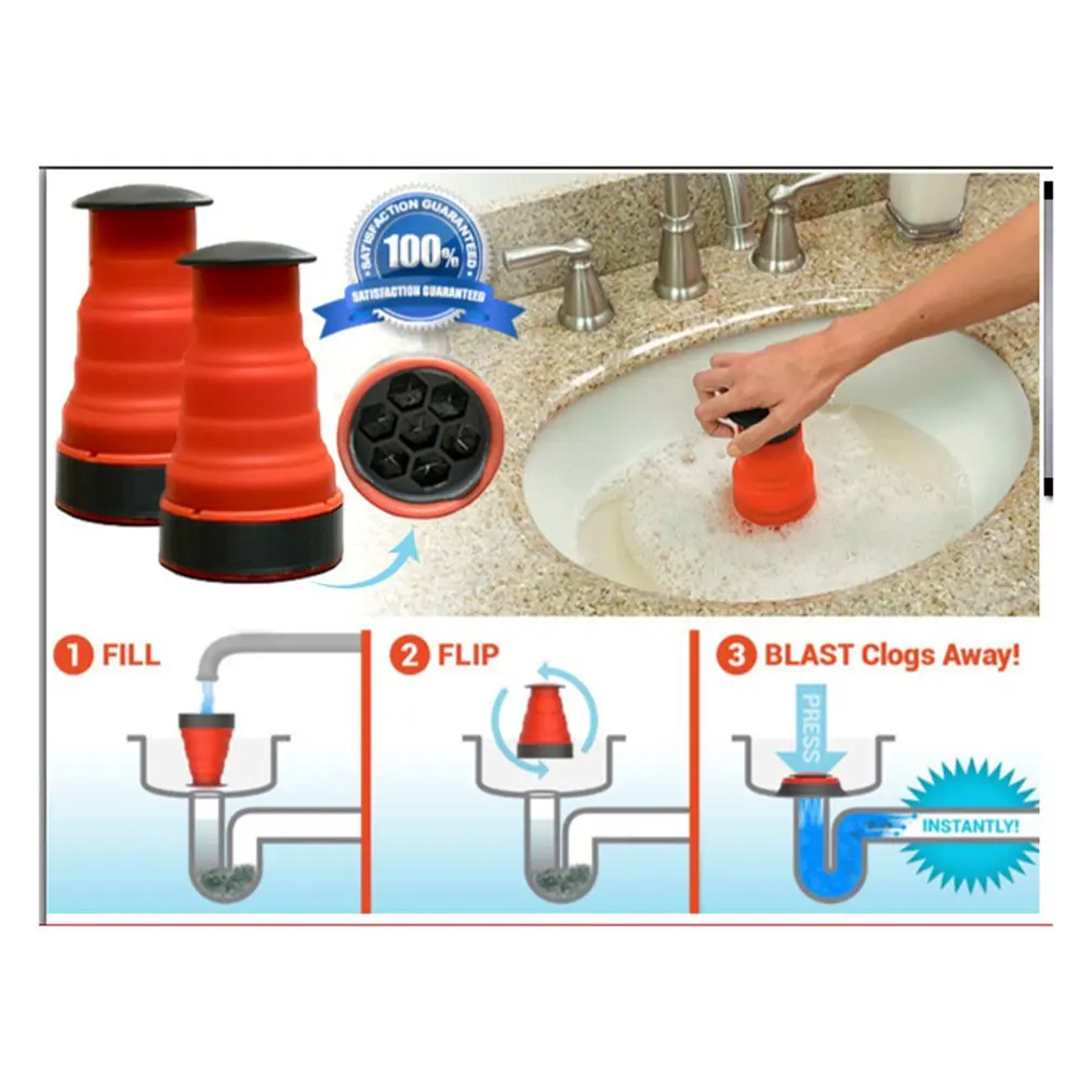 Ручной забиватель пушки высокого давления воздуха мощность забивает слив бластер туалеты для ванной кухонный Плунжер для раковины очиститель насос инструменты раковина земснаряд