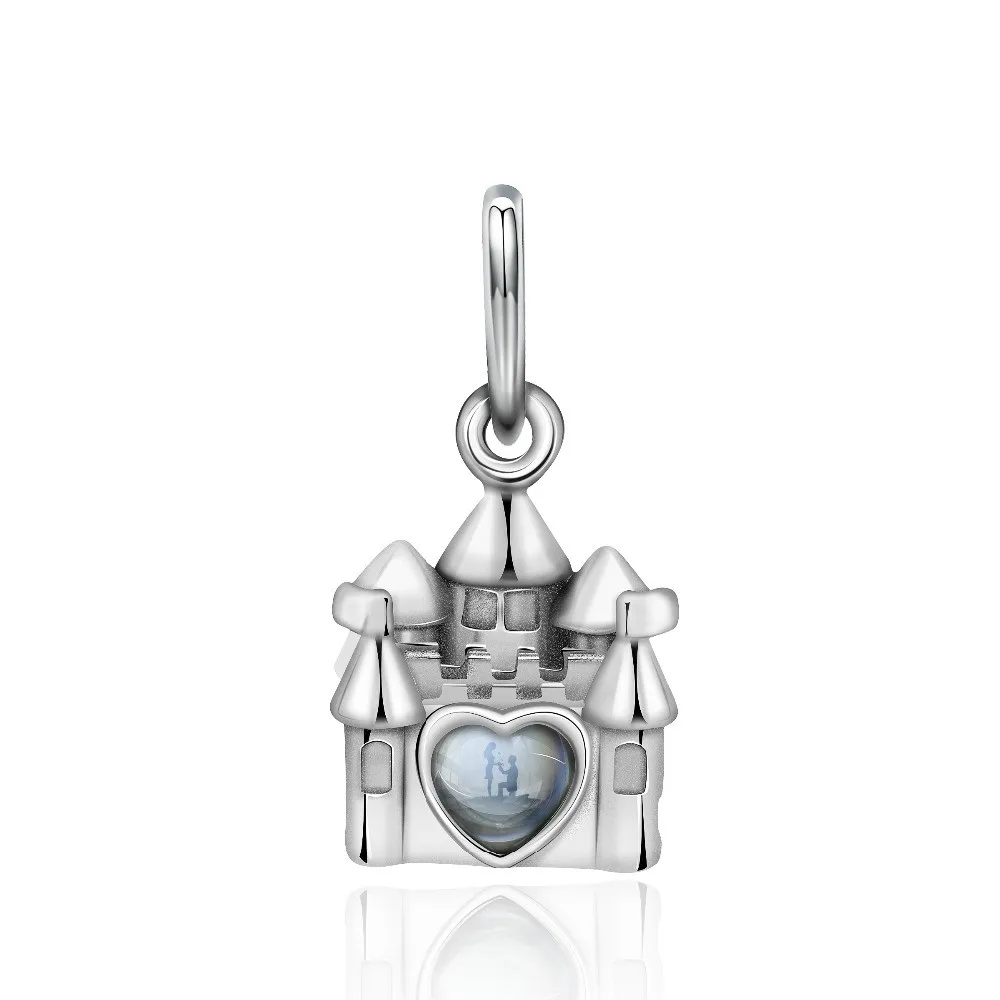 

NEW Original Design 100% 925 Sterling Silver Charm Retro Castle Courtship Valentine's Day Pendant Elegant Women's Jewelry Gift