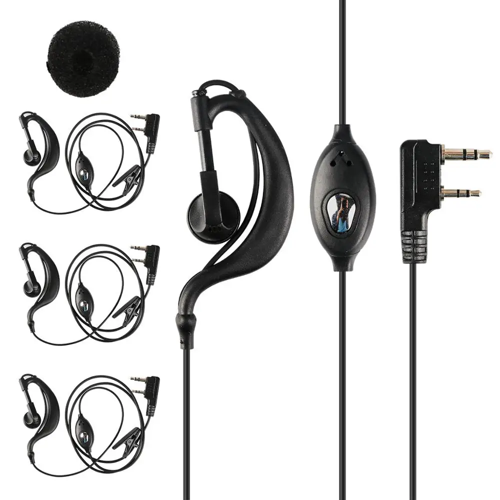 2 контактный телефон с микрофоном рация ушным крючком Внутренние Наушники для