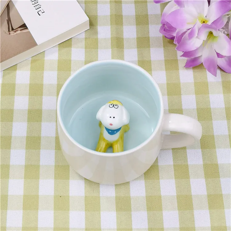 sheep Рождественская 3D кружка, кружка для кофе, молока, завтрака, мультяшная панда, медведь, керамическая чашка, 3D животное, рождественский подарок, чашка для друзей, семьи - Цвет: sheep