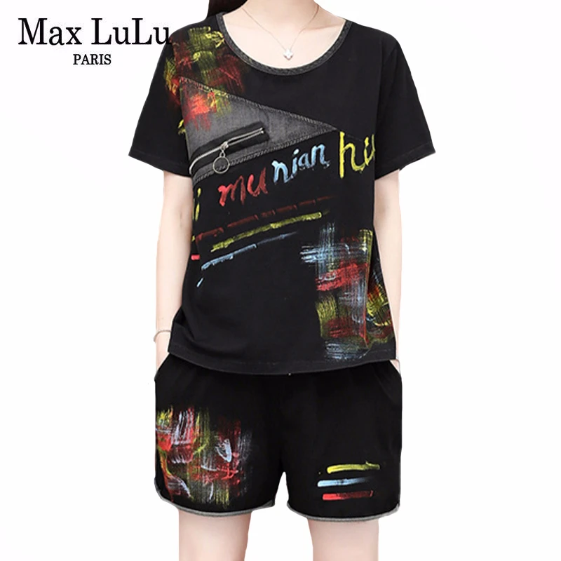 Max LuLu 2020 летние корейские женские модные хлопковые топы и шорты джинсовые костюмы