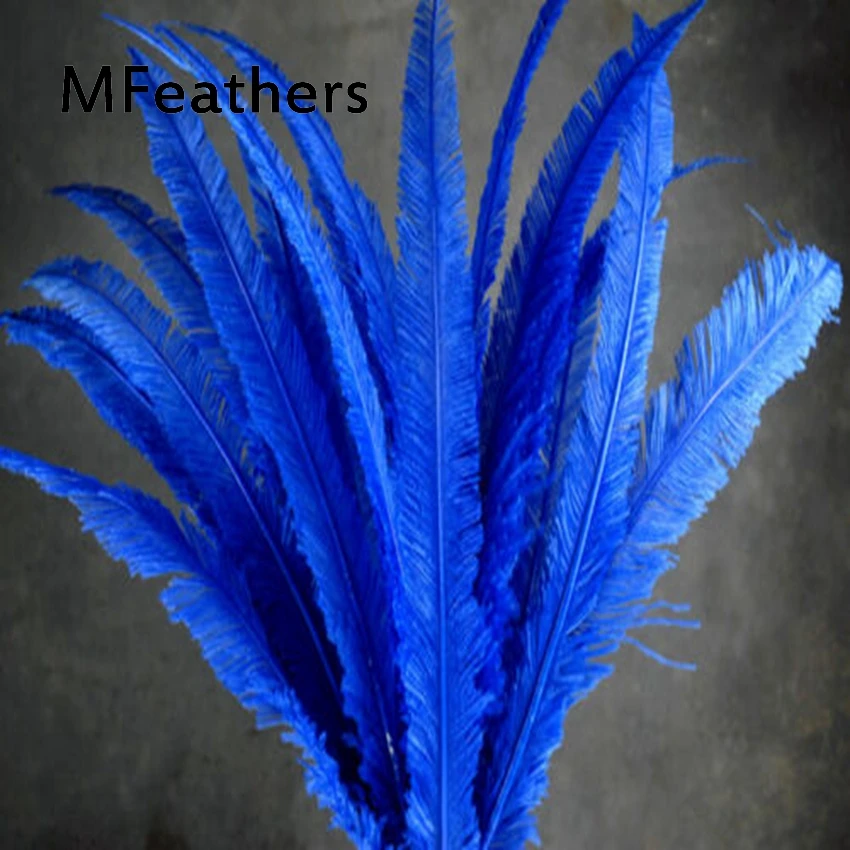 royal blue MFeathers 50 шт./лот 50-55 см(20-22 дюйма) Черный Страус Nandu Trimed перья для шляп/ремесел Свадебные украшения карнавал плюсы - Цвет: royal blue