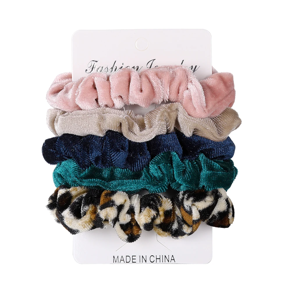 velvet 5PCS-I Haimeikang 6 шт./лот резинки для волос для девочек эластичные волосы резиновые ленты аксессуары резинка для волос кольцо веревка конский хвост держатель - Цвет: velvet 5PCS-I