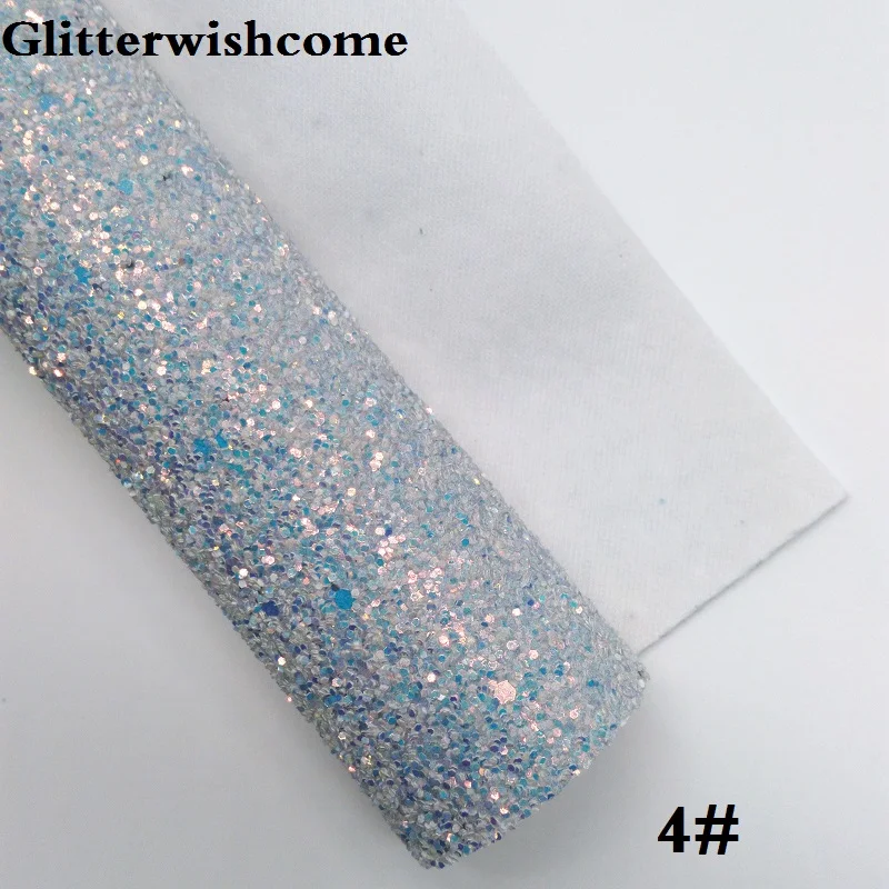 4 Glitterwishcome 30X134 см мини-рулон виниловая для бантов массивная блестящая кожаная ткань виниловая блестящая ткань для бантов, GM262 - Цвет: 4