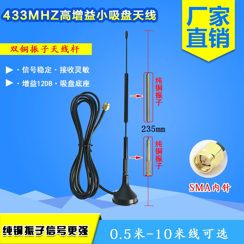 LoRa антенна 433 м/12dbi антенна для беспроводного модуля 433 МГц маленький патрон антенна 433 МГц антенна
