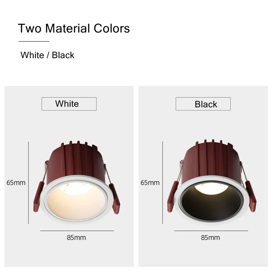 2020 New Downlight Led Recessed Ceiling Lamp Aluminum Round Spot Led 7W 12W Dimmable Living Room Dining Room Corridor Lighting