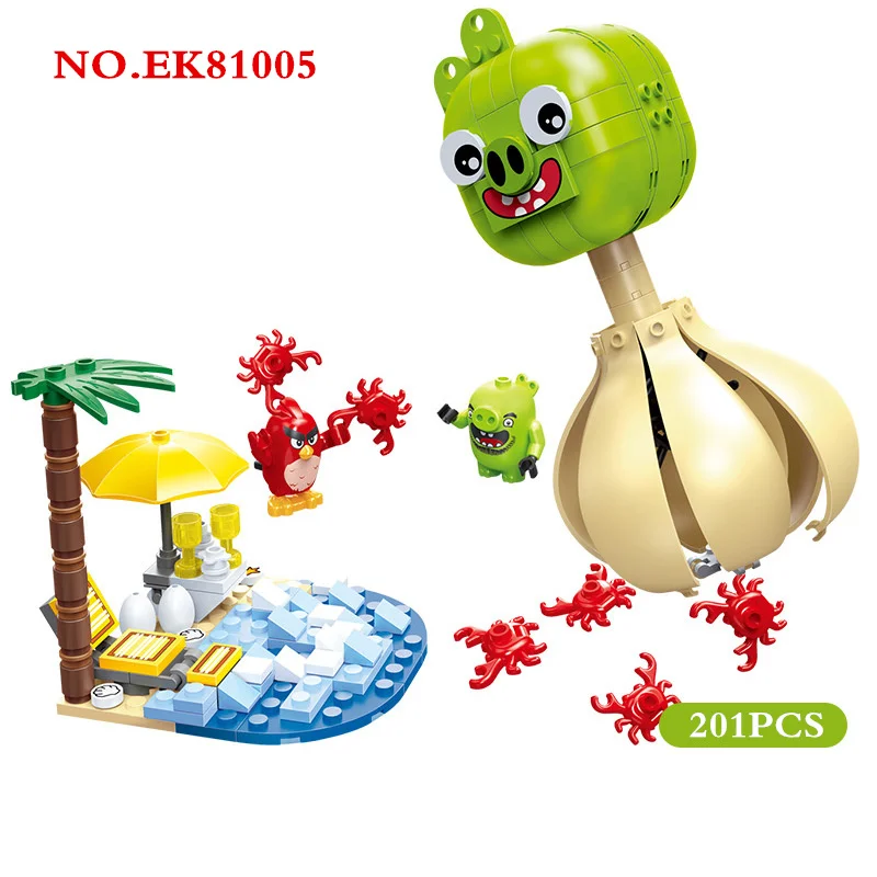 EK81005 NO BOX Фильм Мультфильм Сердитый трюк угощение свиньи милые птицы остров орла секретный лабораторный замок модель комплект строительные блоки кирпичи детские игрушки - Цвет: EK81005 NO BOX