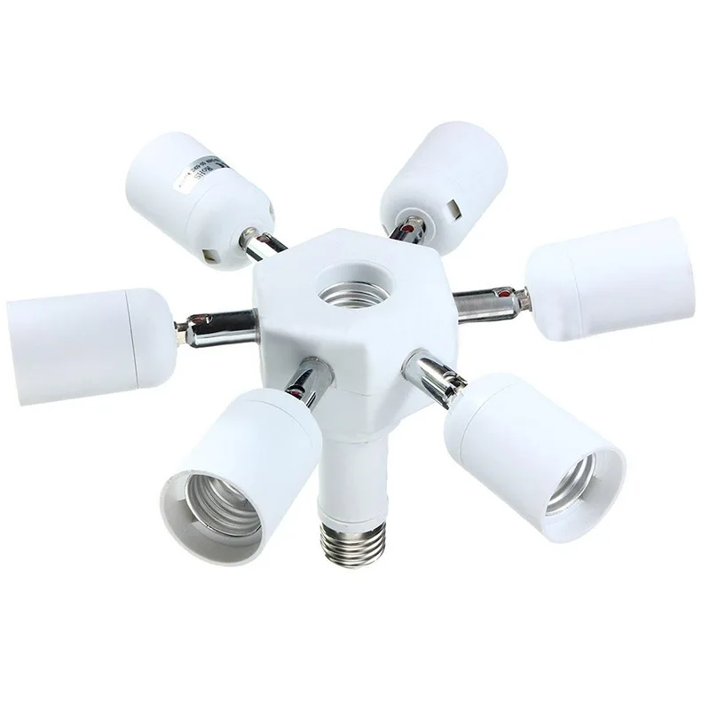 

6 In 1 Standard E27 Base Adjustable Light Lamp Bulb Splitter Adapters Holder