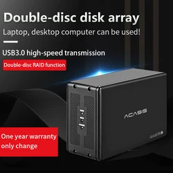 Acasis – double disque dur SATA 3.5 ", avec Port série, pour ordinateur de bureau, avec fonction RAID, USB3.0 