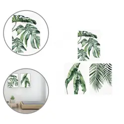 1 Set Wall Art Pictures Decorative Canvas Watercolor Style Tropical Plants Wall Art Posters   Frameless Picture  for Indoor