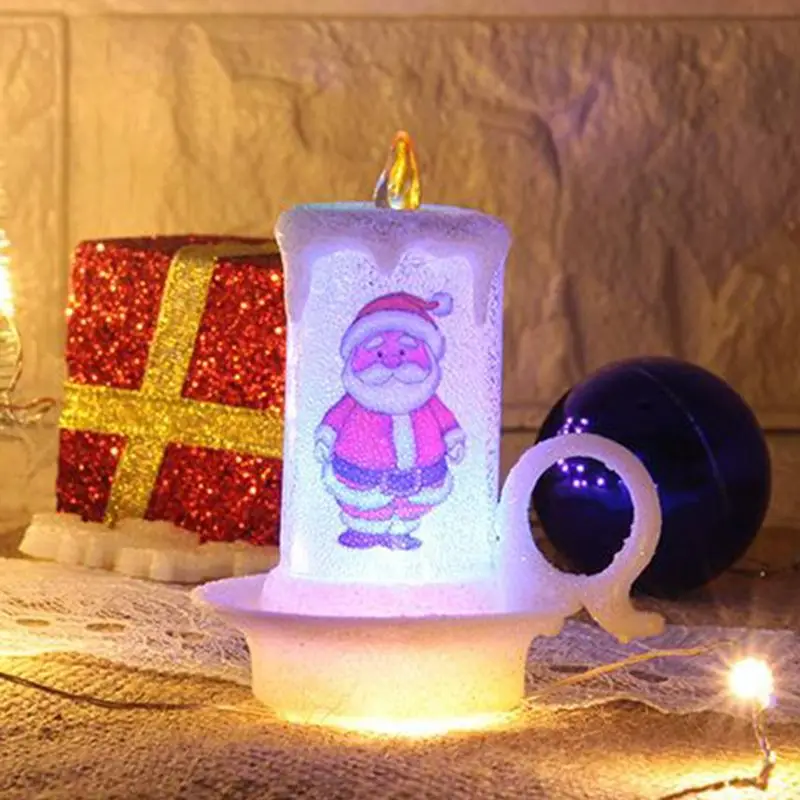 12Pcs Flameless Christmas LED Tea Light Candles Colored Lights for Holiday Decor 634E