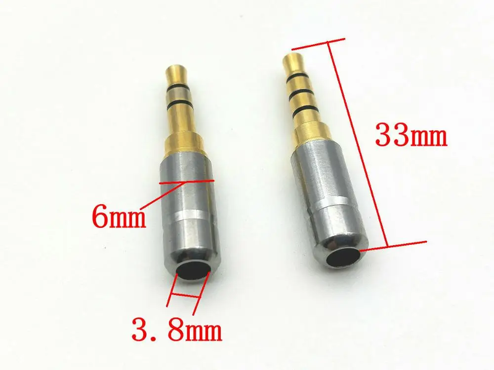 20pcs brass 3 5mm plug for Audio Headphones connector adapter New