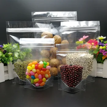 

100pcs Stand up high Transparency ZipLock Bags All Clear Reusable plastic pouches zipper grip seal food packaging