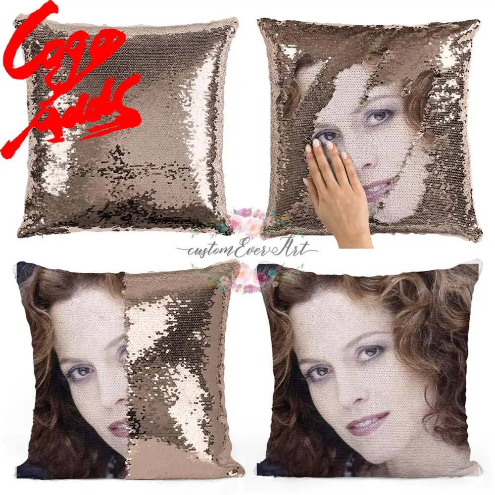 Подушка с блестками Sigourney Weaver | Наволочка Двухцветная подушка Подарок для нее