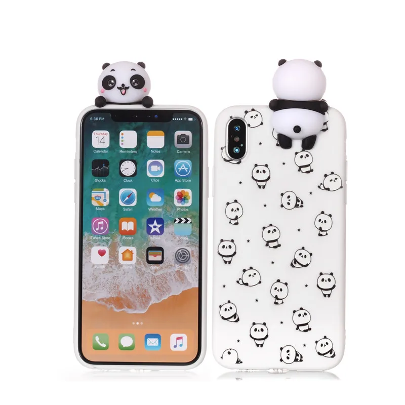 HG 3D Мягкий Силиконовый ТПУ чехол для iPhone 11 Pro X XR XS Max прекрасная панда кошка собака Телефон с единорогом чехол для iPhone 6 6S 7 8 Plus 5 5S SE - Цвет: HG