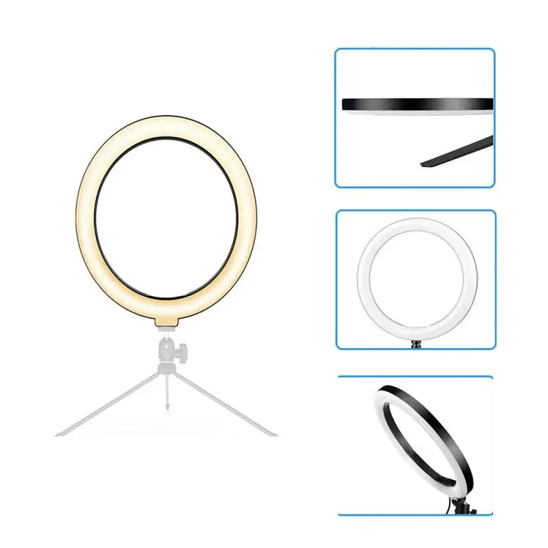 New Mini LED Desktop Video Ring Light Selfie Lamp With Tripod Stand USB Plug For YouTube Live Photo Photography Studio | Электроника