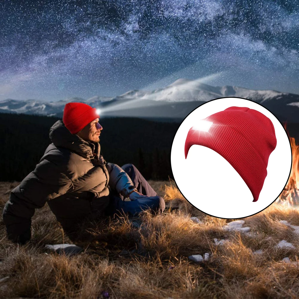Светодиодный унисекс шапка бини осенне-зимний трикотажный бег Пеший Туризм