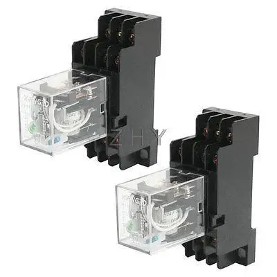 

2pcs HH53P 24VDC Motor Control 11Pin 3NO 3NC Power Relay w Base Socket