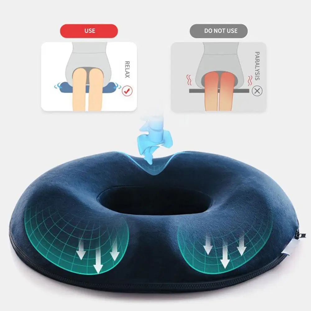 1PCS Donut Pillow Hemorrhoid Seat Cushion Tailbone Coccyx Orthopedic Medical Seat Prostate Chair for Memory Foam