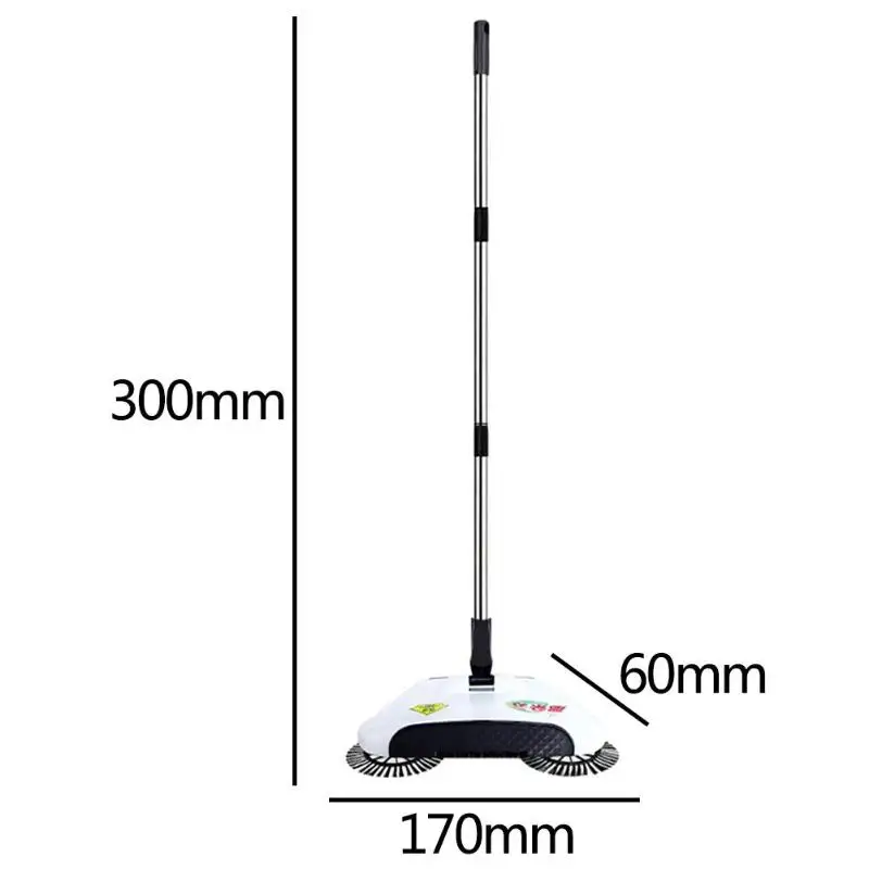 Пластиковая белая ручная подметальная машина, прочная ручка из нержавеющей стали, энергосберегающая волшебная метла, совок, бытовые чистящие инструменты