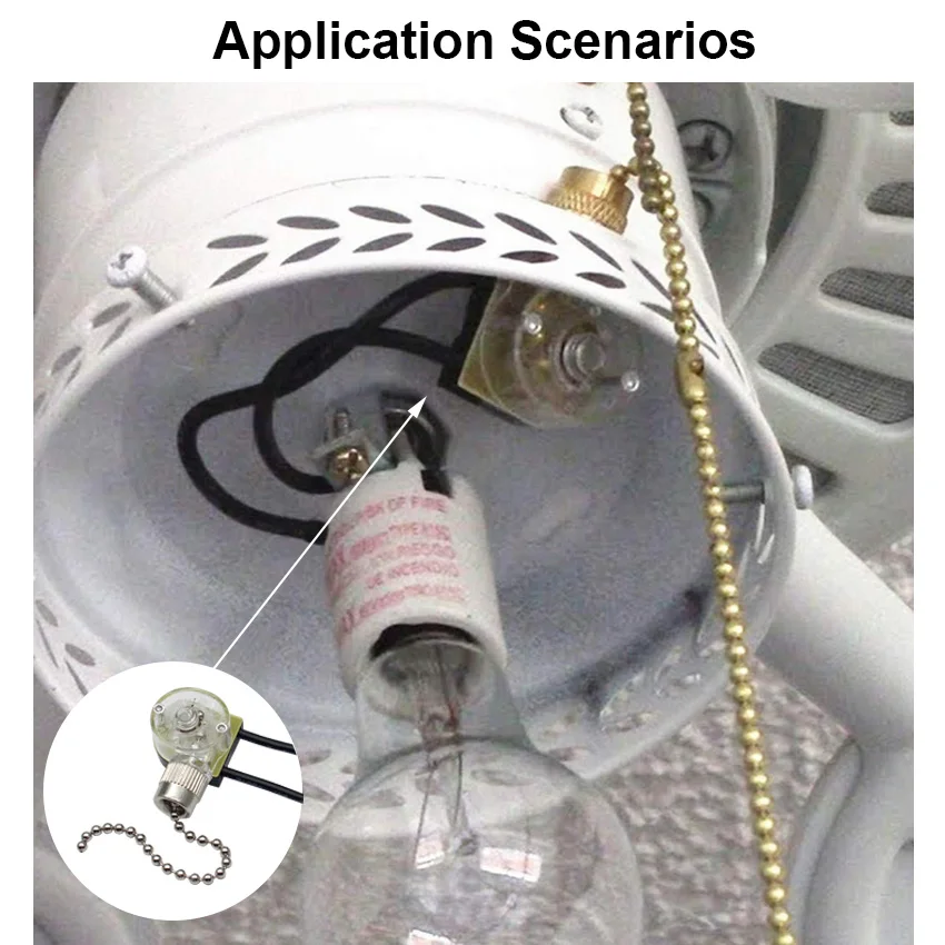 Ceiling Fan Lamp Pull Chain Cord Switch 