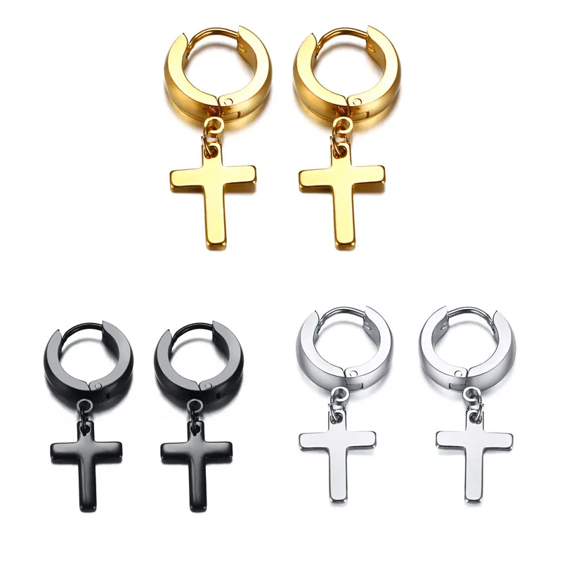 Ankh Kruis Oorbellen Voor Vrouwen Mannen Rvs Oude Egyptische Symbool Goden Van Ankh Kruis Dangle Hoop Oorbellen Charm Amulet Sieraden