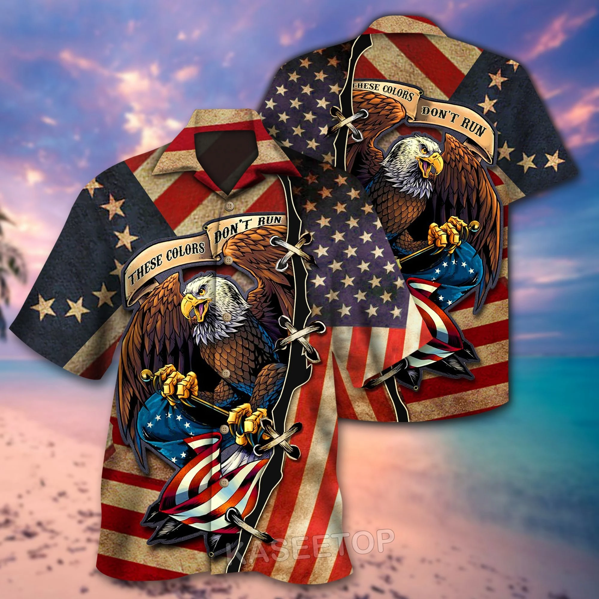 

Fashion Men Beach Eagle Back Veteran Memorial 3D Print Hawaiian Shirt Casual T Shirt Button Wild Blouses Oversize Streetwear Top