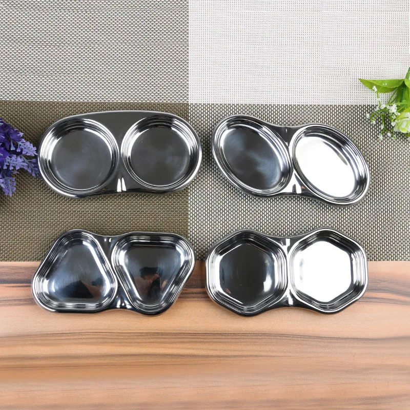 

304 Stainless Steel Sauce Dish Beautifully jiang liao die Creative Dual Purpose diao liao die Sauce Dish xiao wei Plate