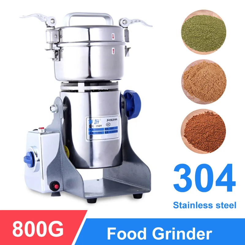 

800g Stainless Steel Coffee Dry Food Grinder Mill Grinding Machine gristmill home medicine flour powder crusher Grains