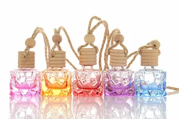 

100Pcs 7ml Car Perfume Pendant Empty Bottle Indoor Essential oil Aromatherapy Fragrance Glass Portable Bathroom Air Purification