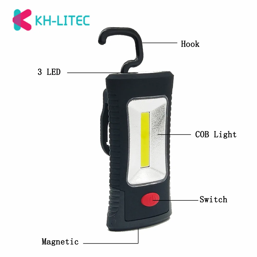 KHLITEC-Multifunctional-Portable-COB-LED-Magnetic-Folding-Hook-Working-Inspection-light-Flashlight-torch-Lanterna-lamp-USE-3xAAA(3)