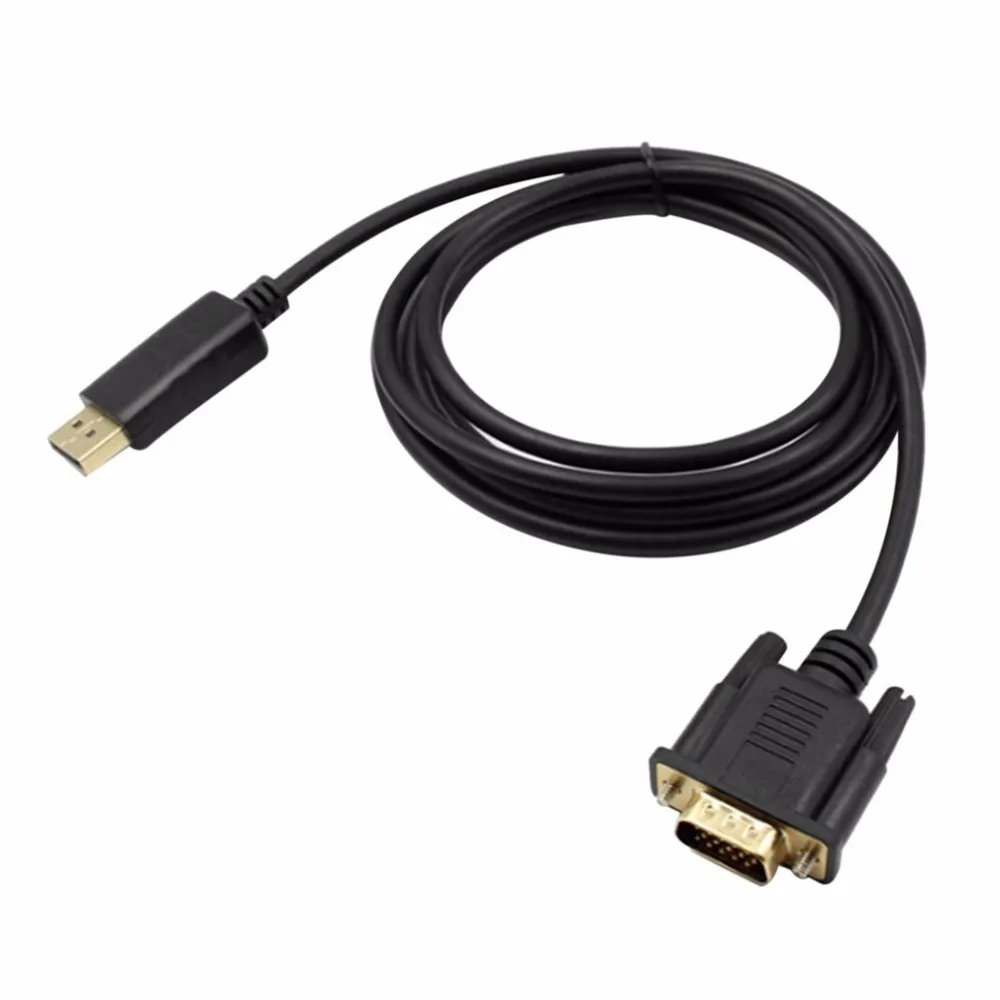 1,8 м Mini DisplayPort to VGA кабель адаптер Full HD 1080P папа-мама DP To VGA конвертер кабель для MacBook HDTV проектор