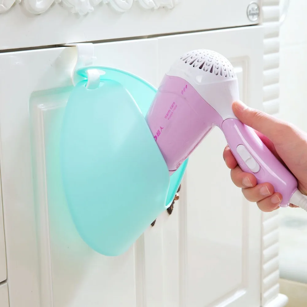 

Plastic Hair Dryer Holder Hanging Cabinet Door Storage Shelf Hairdryer Rack Hanger Bathroom Organizer Household Items