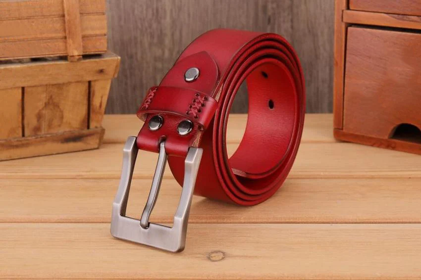 Pin Buckle Genuine Leather Simple Style Belt Designer Cowskin Male Jeans Belt Real Leather minimalist Strap Waistband XKS188