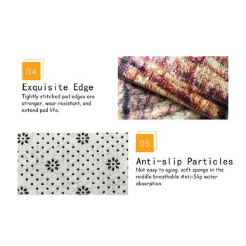 

3pcs Shower Non Slip Printed Front Door Flannel Protective Practical Water Absorption Bathroom Rugs Set Toilet Cover Home Decor