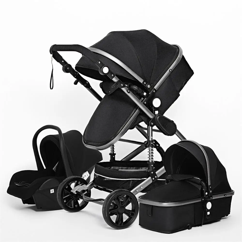 Poussette multifonctionnelle 3 en 1 pour bébé, pliante, de luxe, portable,  à 4 roues, pour nouveau-né