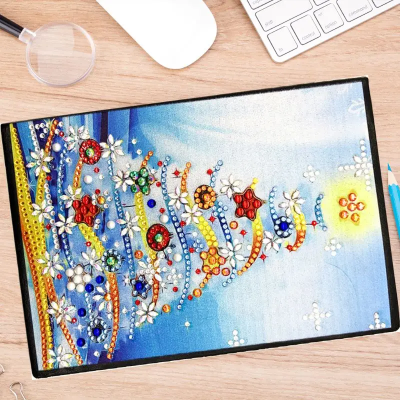 Christmas Tree DIY Diamond Painting Special Shaped A5 Notebook Diary Embroidery Planner Diary Journal Sketchbook Note Book