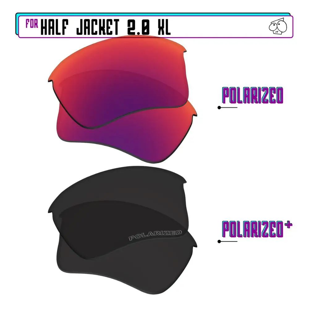 

EZReplace Polarized Replacement Lenses for - Oakley Half Jacket 2.0 XL Sunglasses - BlackPPlus-MidnightP