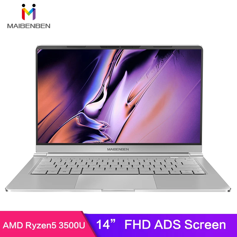 Ультратонкий ноутбук MAIBENBEN S436 14 дюймов с узким ободком 1 13 кг Ryzen 5 3500U бесплатная