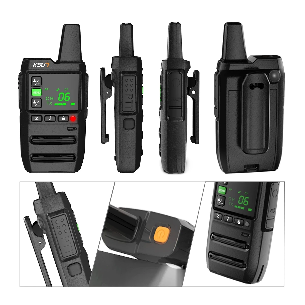 KSUN TFSI Walkie Talkie 2 Pcs included Wireless Set Ham Amateur Radio  Receiver Station Walkie Talkie Mini Pmr Two-way Radio GZ20