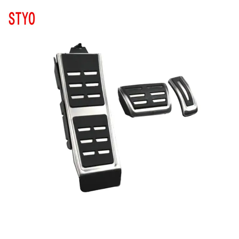 STYO Car Stainless Steel MT Pedal/AT pedal(Footrest+Gas+Clutch+Brake Pedal）For Audii A4 B8 S4 RS4 Q3 A5 S5 8T Q5 A6 C7 A7 S7 S6 - Название цвета: 3PCS AT PEDAL