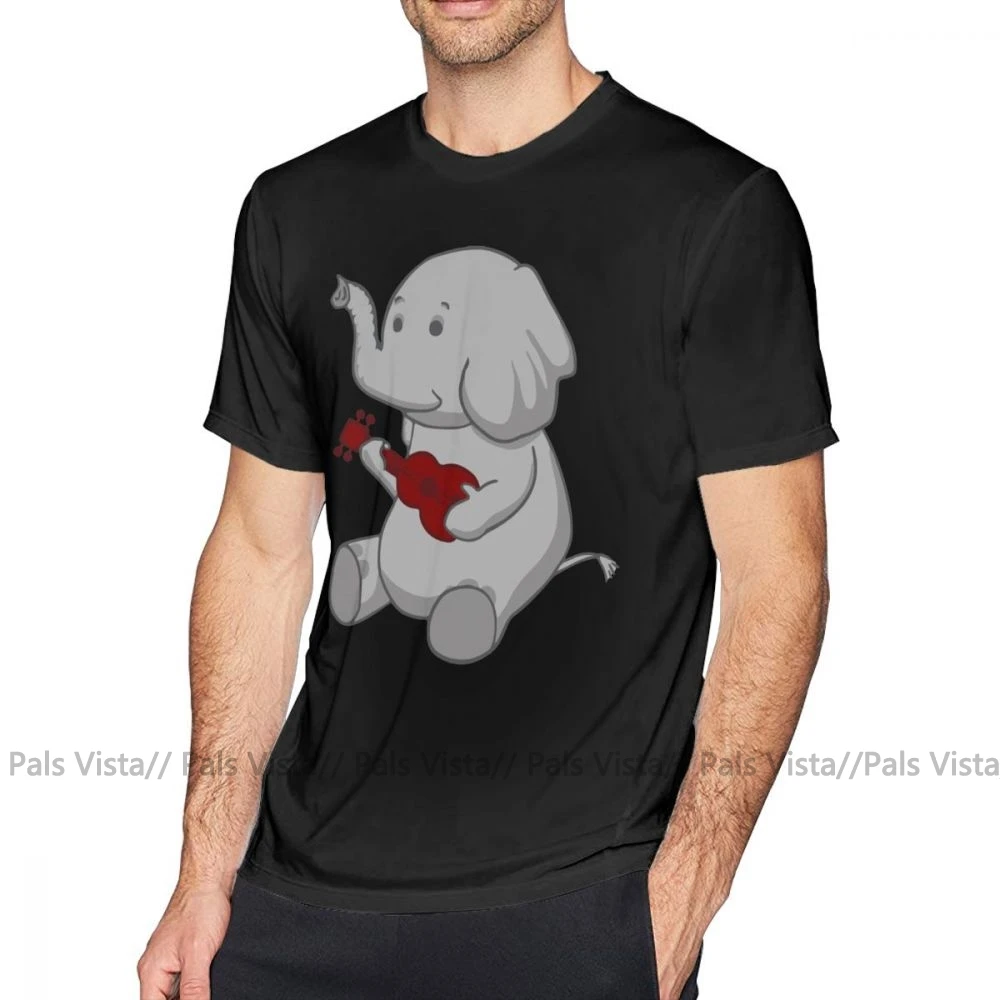 Футболка с изображением слона, футболка с изображением слона и надписью «Elephant Loves Her», забавная Мужская футболка, хлопковая Повседневная футболка с принтом, футболка с коротким рукавом 5x - Цвет: Черный