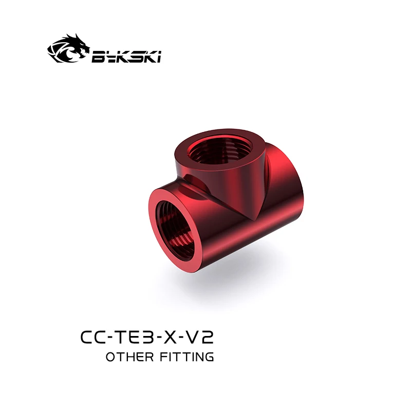Bykski 3-way Cc-te3-x-v2 g1 Thread Thread tipo t Encaixes de Cobre Adaptadores Acessórios do Refrigerador de Água Multi-canal